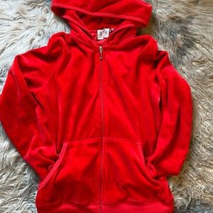 Original Juicy Couture Red Velour Track Jacket.